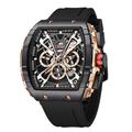 Montre à Quartz pour Homme Montre de Mode Créative Chronomètre Lumineux Calendrier Chronographe Montre en Caoutchouc
