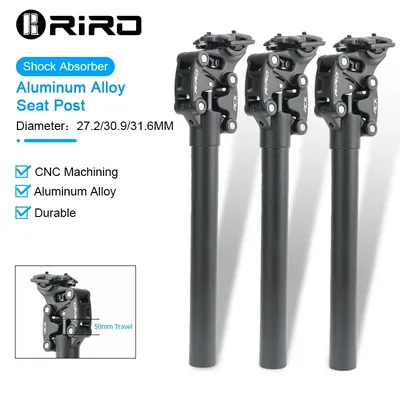 RIRO RCX Bicycle Suspension Seatpost 50MM Travel Seat Post 350mm*27.2mm/28.6/30.0/30.4/30.9/31.6/33.9mm Mountain Bike Seat Tube