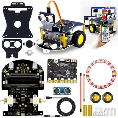 Keyes tudio mini microbit v2 roboter car kit für bbc microbit roboter smart car programmier bares stamm spielzeug unterstützt grafische programmierung