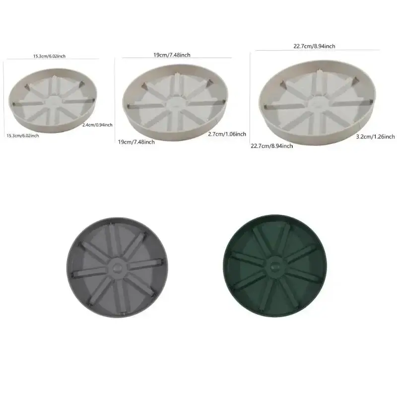 Robuste Pflanzenschale aus Kunststoff, runde Tropfschalen, Blumentopf, für drinnen und draußen, für Zuhause und Garten Image