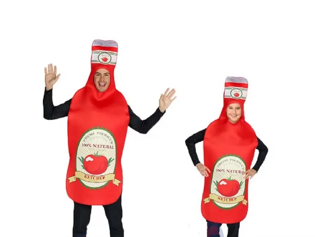 Karnevalsparty Cosplay Ketchup Kostüm für Erwachsene und Kinder Image