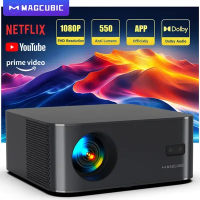 Magcubic HT600 Projektor 550ANSI 1080P mit Linux Android 11 Dolby Audio HDR10 Wifi BT Autofokus für Image
