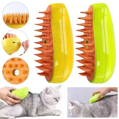 Katze dampfende Bürste 3 in 1 Haustier Katze dampfende Bürste elektrische Spray Tierhaar bürsten Image