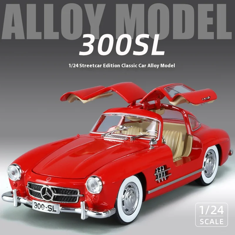 1:24 Benz 300SL 1936 Oldtimer Legierung Druckgussauto Modell Sound Licht Kinderspielzeug Sammlerstücke Hobbys Geburtstagsgeschenke