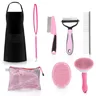 Katze und Hund Beauty Brush Haustier Beauty Set mit Pinsel Beauty Gürtel und Schürze Beauty Supplies mit Haaren tfernung Kamm Nagel Rake Pinsel