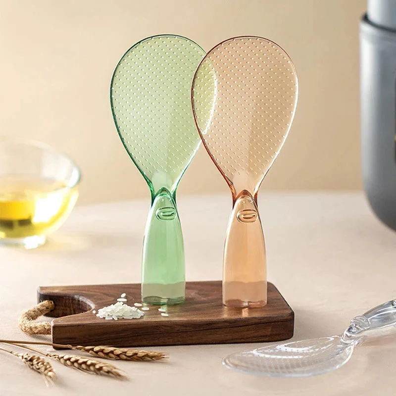 Niedlicher Reis löffel stehender Plastik reis kochs chaufel Antihaft-Reis löffel hohe Farbe transparenter Reis löffel Küchen koch werkzeuge Image