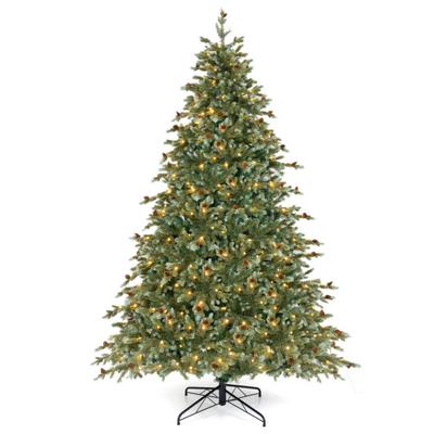 Costway 8 Feet Christmas Tree with 8 Lighting Modes and Pine Cones-8 ft