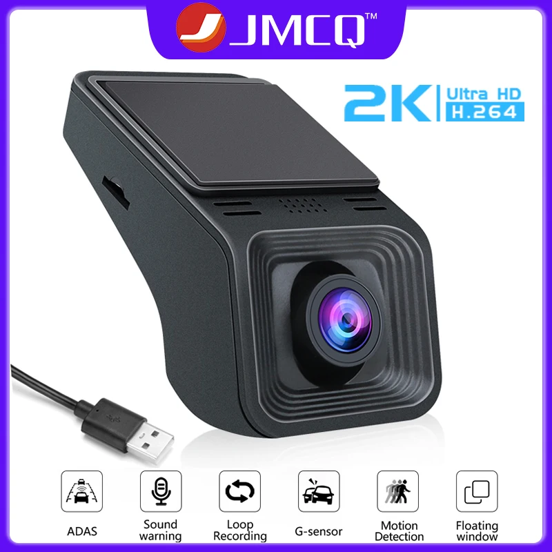 JMCQ 2K USB Auto DVR Für Android Multimedia Player Navigation Full HD 1440P Auto DVR ADAS Dash Cam kopf Einheit Auto Audio Recorder