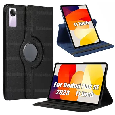 Case for Redmi Pad SE (2023) 11 Inch PU Leather 360 Rotating Stand with Sleep / Wake Function Cover