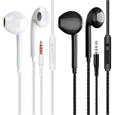 3.5mm Wired Headphones In Ear Headset Wired Earphones with Microphone Bass Stereo Earbuds Sports