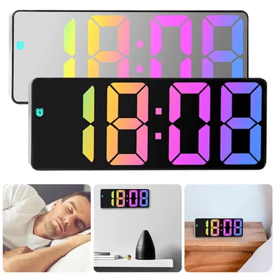 Digital Alarm Clock USB/Battery Operated Desk Clock 12/24H Display 3 Adjustable Brightness 5 Modes