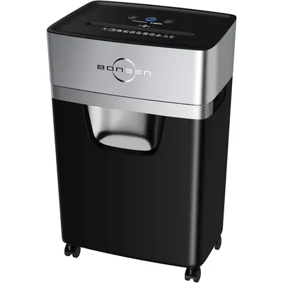 Heavy Duty Paper Shredder for Office, 60dB Low-Noise, 5.3-Gallon Pull Out Bin, Anti-Jam and Quiet