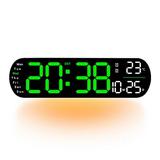 Sakerplus Clock Sakerplus Multi Functional LED Display Clock Upgraded Digital Wall Clock Large Display Digital Clock with Date and Day of Week Wall Clock Digital Wall Digital Clock