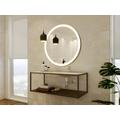 Specchio per bagno luminoso tondo con LED D. 80 cm Nero - NUMEA