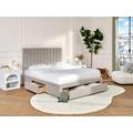Letto con 3 cassetti 160 x 200 cm Tessuto Beige - LIAKO