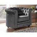 Poltrona CHESTERFIELD in velluto Antracite
