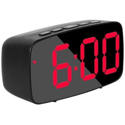 Intelligenter digitaler Wecker am Bett, rote LED-Reise-USB-Schreibtischuhr mit 12/24-Stunden-Datum, Image
