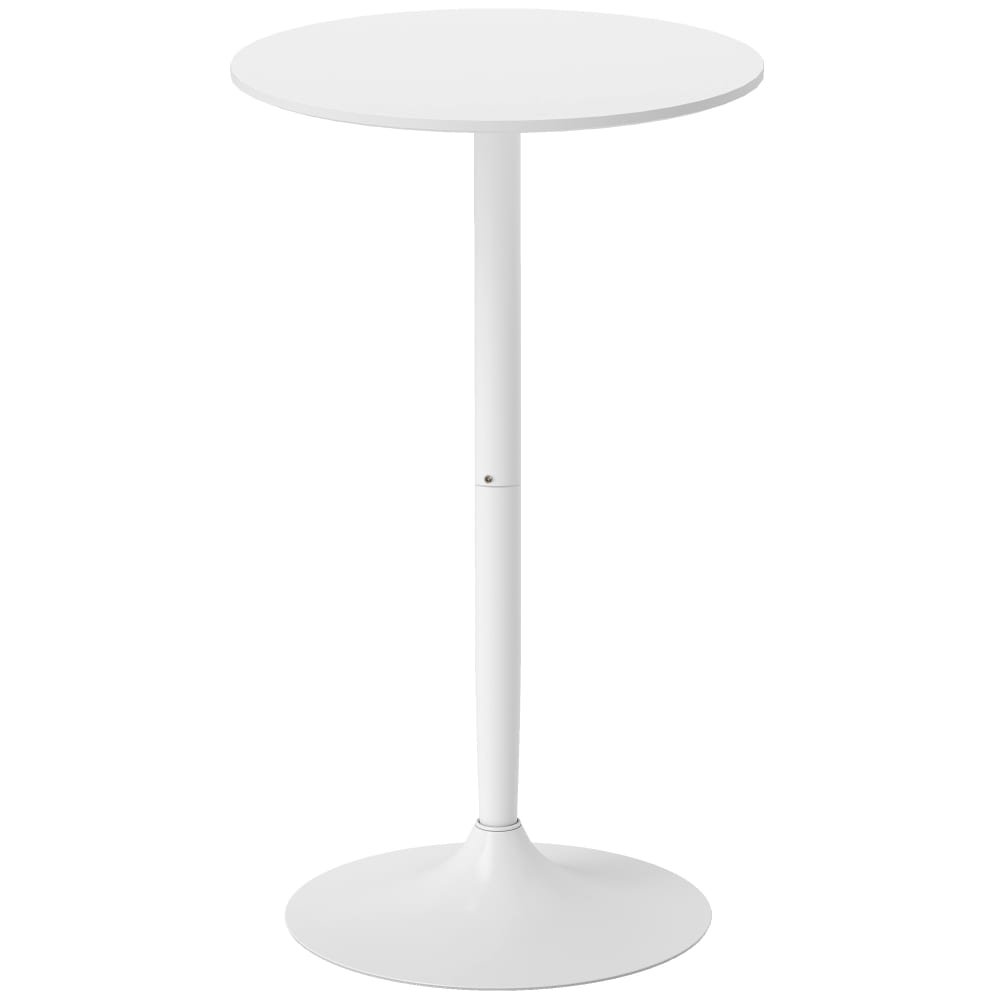 Table de bar ronde style contemporain dim. 60L x 60l x 102H cm blanc