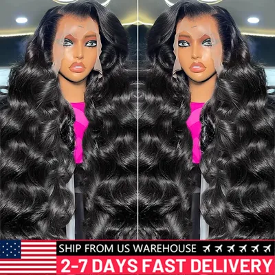 Transparent 13x4 13x6 Body Wave Lace Front Wig Human Hair PrePlucked Brazilian Human Hair Lace