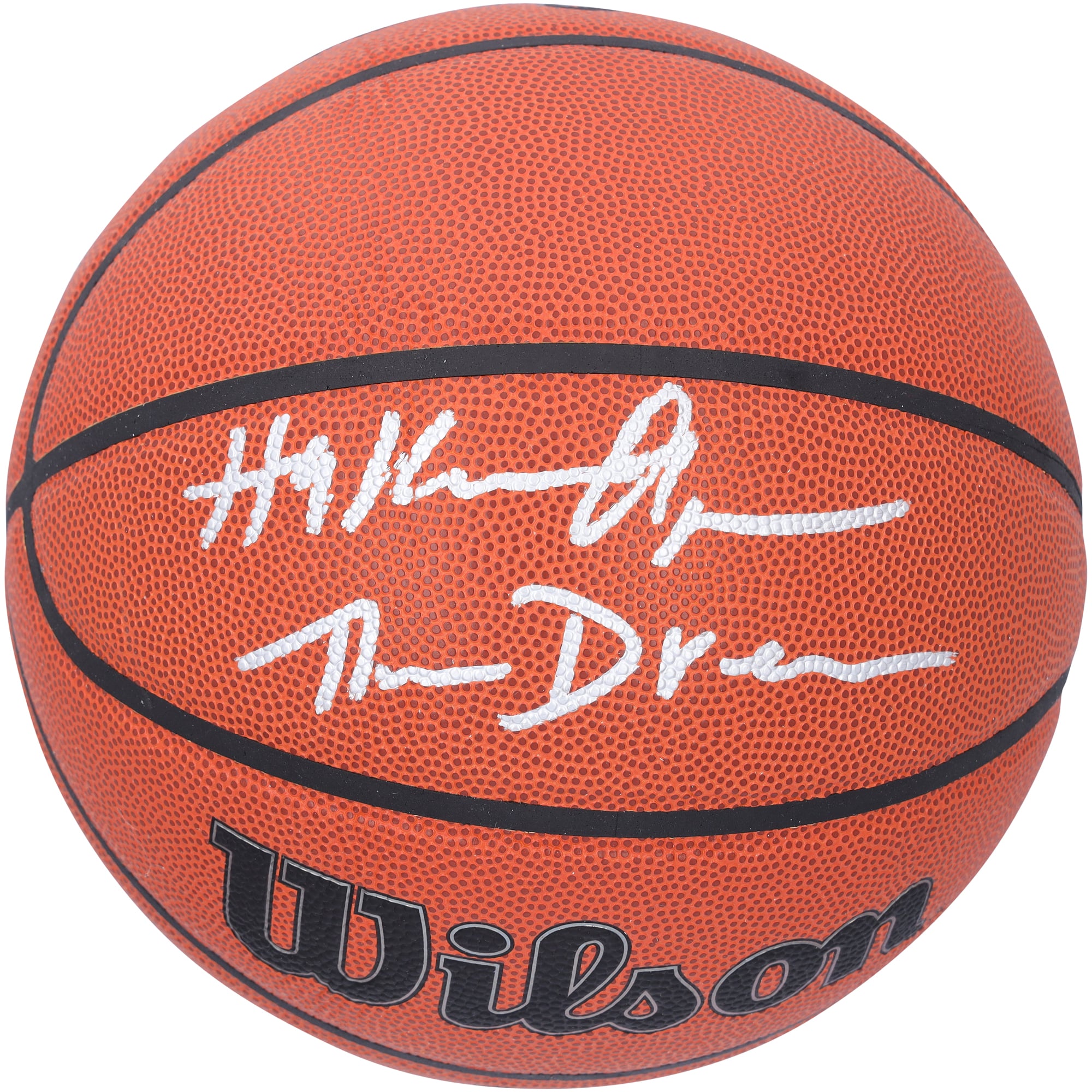 Hakeem Olajuwon Houston Rockets signierter Wilson Authentic Series Indoor-/Outdoor-Basketball mit „The Dream“-Aufschrift