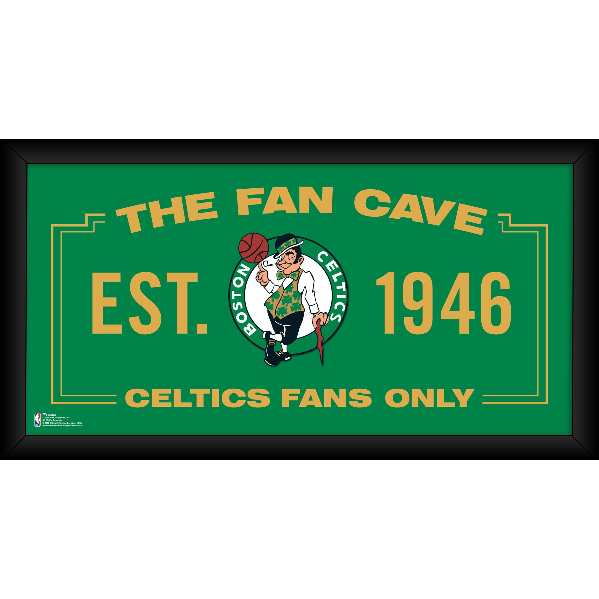 Gerahmte Boston Celtics-Collage (25 x 50 cm) für die Fanhöhle