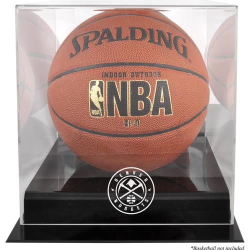 Basketball-Vitrine mit Logo des Denver Nuggets in Schwarz, mit verspiegelter Rückseite