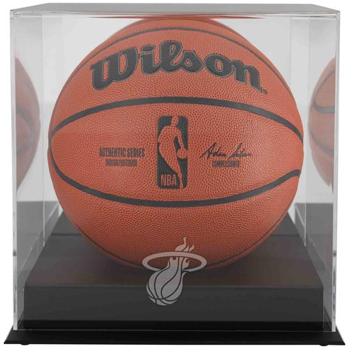 Basketball-Vitrine mit Miami Heat-Baseball-Team-Logo, schwarze Farbe, mit verspiegelter Rückseite
