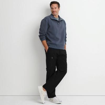 Trekking Zip-Off Trousers, Men, size: 32, regular, Black, Cotton/Nylon, by Lands' End