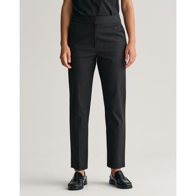 Stoffhose GANT "SLIM SLACK", Damen, Gr. 36, N-Gr, schwarz (ebony schwarz), Web, Obermaterial: 59% Baumwolle, 38% Polyamid, 3% Elasthan, casual, slim fit, Hosen, mit Bügelfalten an Vorder- und Rückseite Image