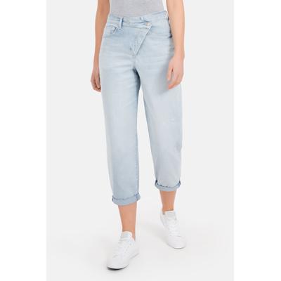 5-Pocket-Jeans RECOVER PANTS "Gianna", Damen, Gr. 38, Normalgrößen, blau, 97% Baumwolle;3% Elasthan, unifarben, casual, relaxed fit 7/8-Länge, Jeans, mit diagonalem Verschluss Image