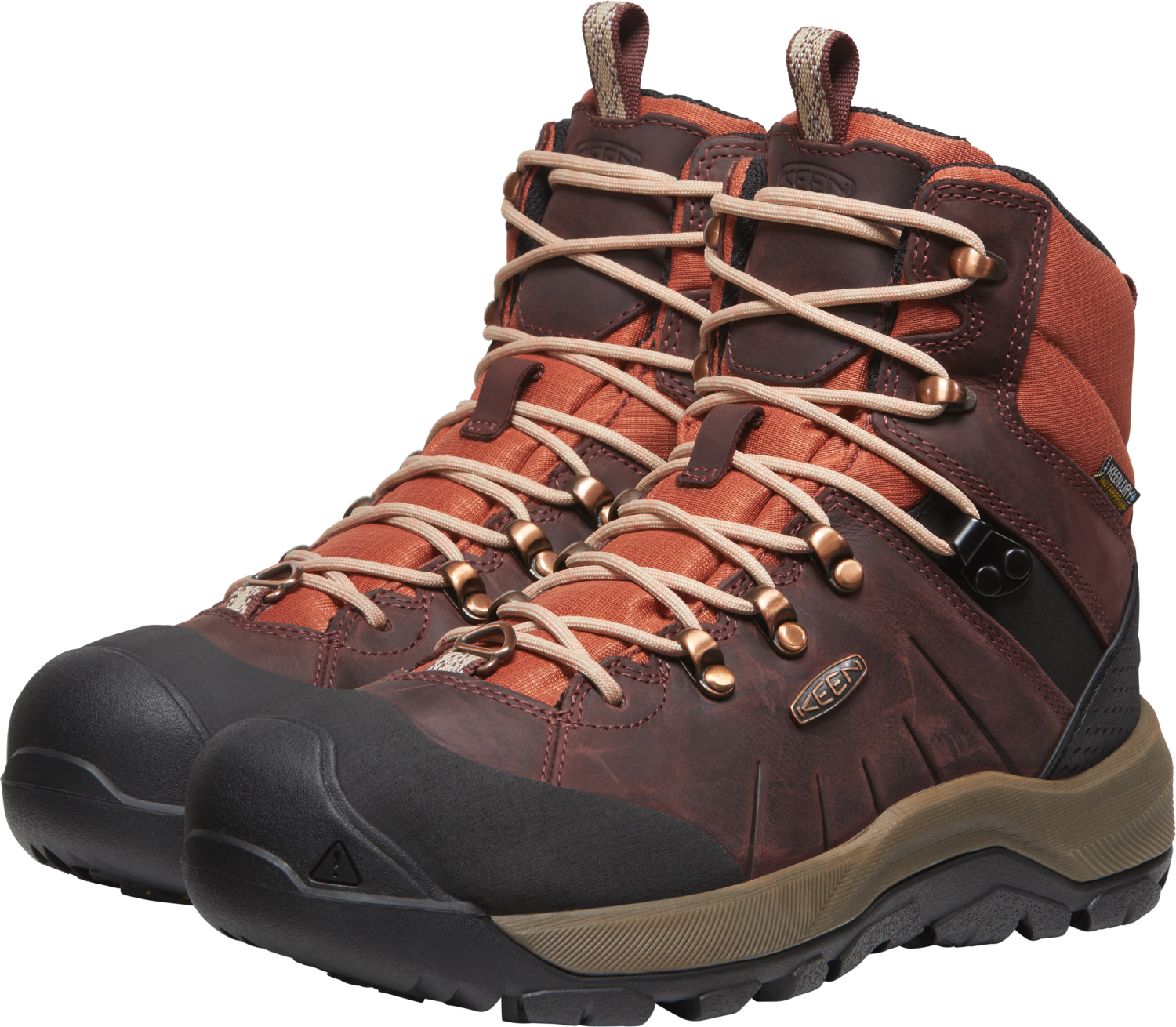 Winterstiefel KEEN "REVEL IV MID POLAR", Damen, Gr. 40, rot (andorra, safari), Leder, Schuhe Winterstiefel, Snowboots, Winterboots, Winterschuhe