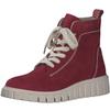 Schnürboots TAMARIS, Damen, Gr. 36, rot, Ziegenleder, unifarben, kontrastfarbene Details, casual, Schuhe, Keilabsatz, Schnürstiefelette mit zusätzlichem Innenreißverschluss
