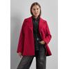 Cabanjacke STREET ONE, Damen, Gr. 36, rot (carpet rot), Stoff, 90% Polyester, 10% Viskose, unifarben, casual, normal hüftbedeckend, V-Ausschnitt, Langarm normaler Saum, Jacken, mit Reverskragen