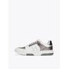 Plateausneaker TOMMY JEANS "THE BROOKLYN METALLIC", Damen, Gr. 37, grau (weiß, grau), Leder, Lederimitat, unifarben mit Farbeinsatz, sportlich, Schuhe, Freizeitschuh, Halbschuh, Schnürschuh mit seitlichem Logo