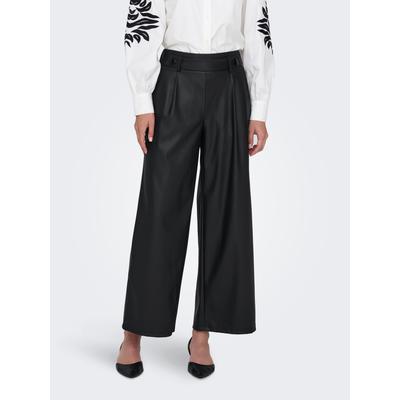 Lederimitathose JDY "JDYSOYA GEGGO PU PANT JRS NOOS", Damen, Gr. S (36), Länge 32, schwarz, Obermaterial: 100% Polyester, unifarben, modisch, regular fit, Hosen Image