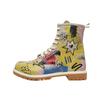 Schnürboots DOGO "Longe Boots Schnürstiefel The Creation Of The Collage Damen", Damen, Gr. 37, Normalschaft, beige (natur), Lederimitat, Schuhe, Vegan