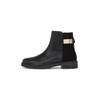 Stiefelette TOMMY HILFIGER "TH LOGO LEATHER MIX CHELSEA", Damen, Gr. 38, schwarz, Glattleder, Veloursleder, unifarben, modisch, Schuhe, Blockabsatz, Businesschuh, Boots mit TH-Schmuckelement