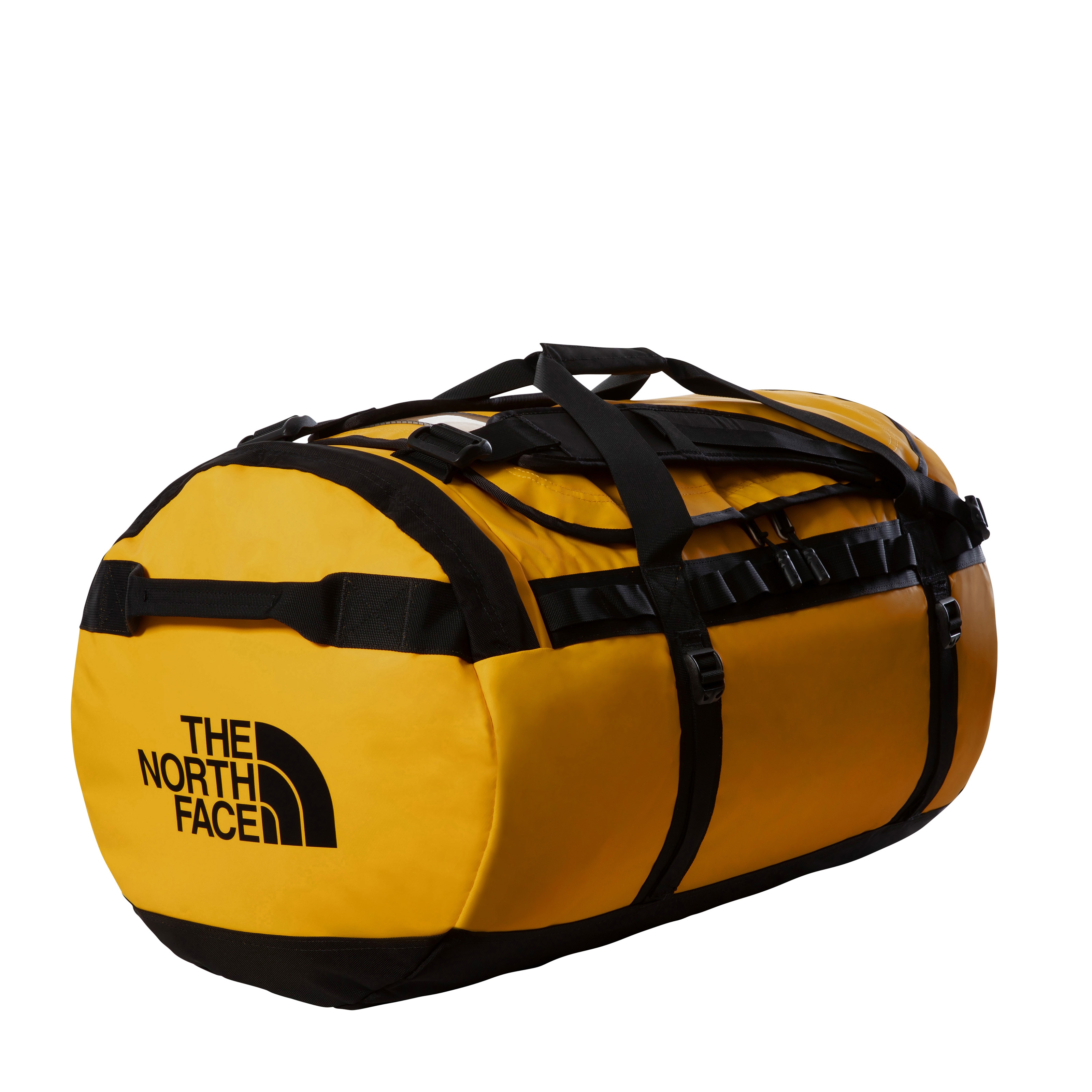 Sporttasche THE NORTH FACE "BASE CAMP DUFFEL - L", Damen, Gr. B/H/T: 71,12cm x 40,6cm x 40,6cm, gelb (summit gold, tnf schwarz), Kunstfaser, Taschen Sporttasche, 95 Liter Volumen