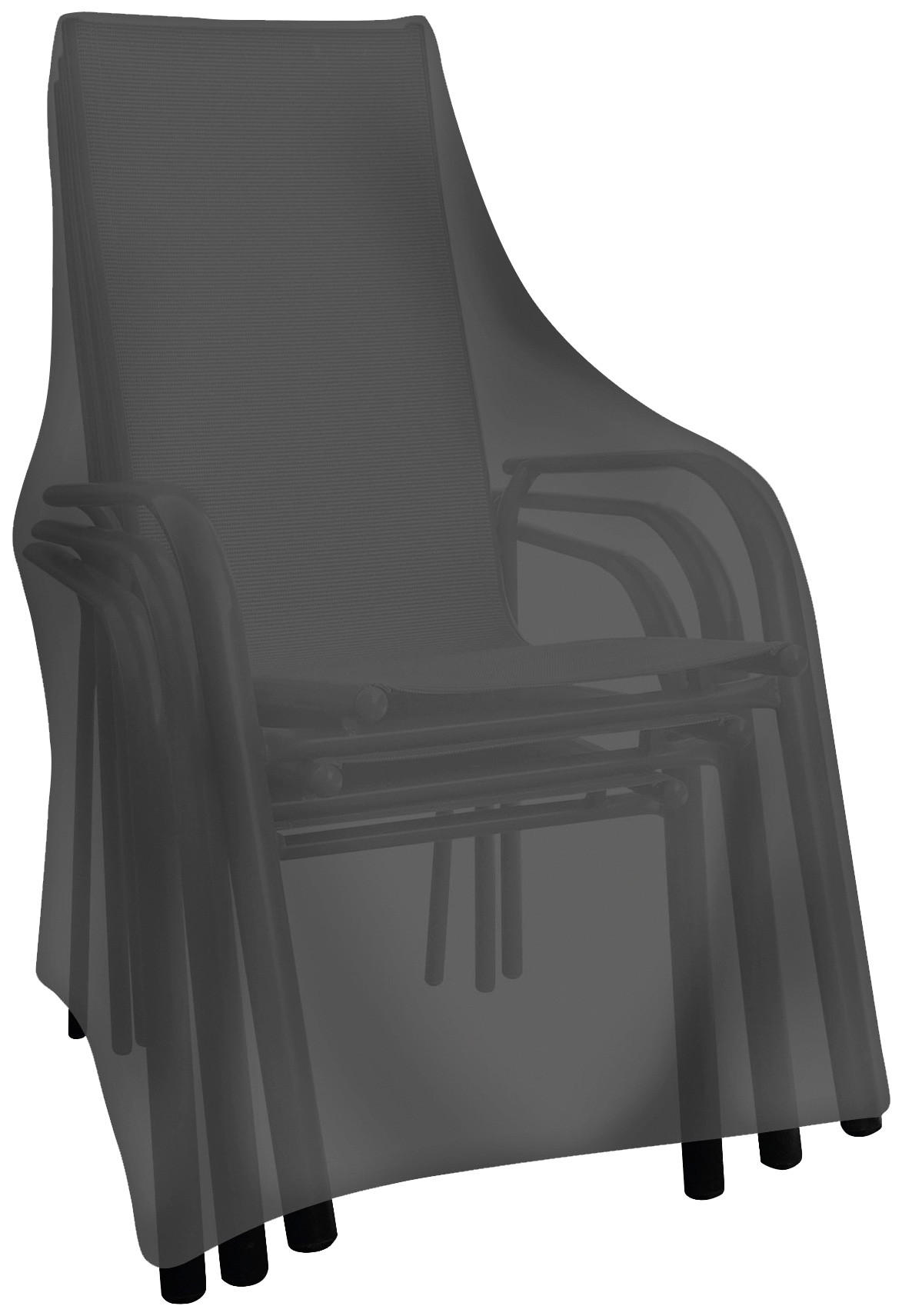 Abdeckhaube TEPRO "Universal", schwarz, B:65cm H:65cm T:150cm, Polyethylen (PE), Hüllen, für Stapel-/Gartenstühle