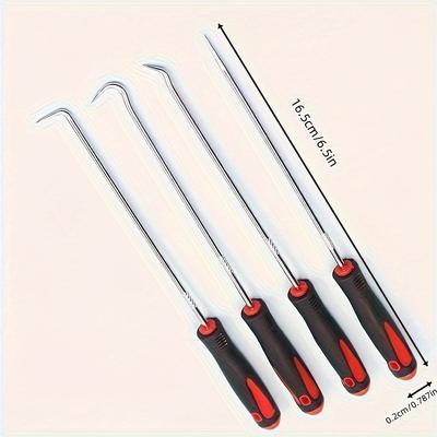 TEMU 4-piece Hook And Pick Tool Set, Magnetic Material, Uncharged Automotive Hand Tools For O-ring And Oil Seal Removal