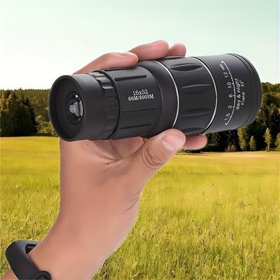 TEMU A Pvc Manual Focus 16x52 Monoculars - High Definition Powerful Magnification, Low Light Night Vision - Perfect For Hiking, Wildlife Watching, Sports