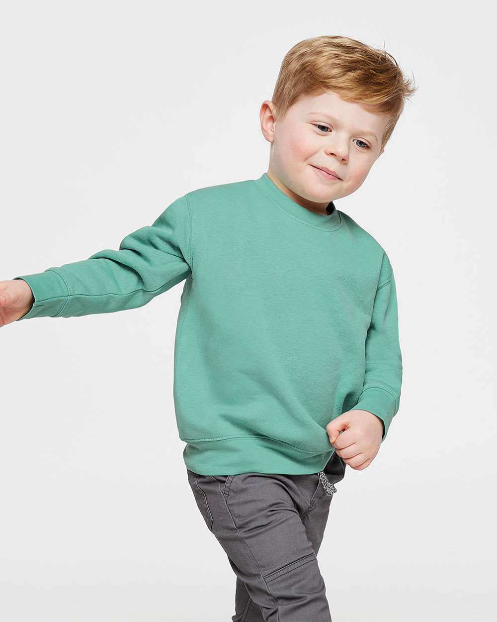 Rabbit Skins 3317 Toddler Crew Fleece Sweatshirt in Saltwater size 5/6 LA3317