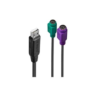 Lindy - 42651 Geschlechtsumwandler for cable usb a 1.1 2 x Mini-DIN 6 Pin Schwarz Image