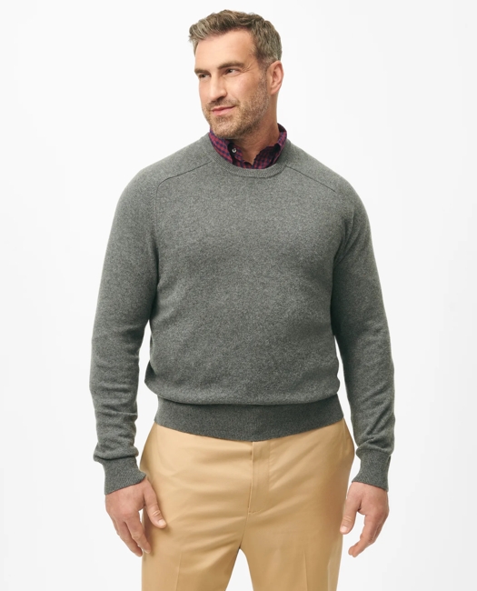 Brooks Brothers Men's Big & Tall 3-Ply Cashmere Crewneck Sweater | Grey | Size 3X Tall