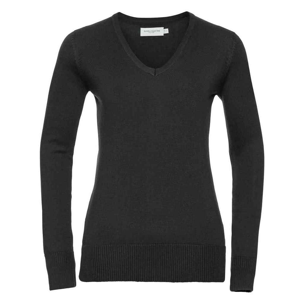Russell Collection - Sweatshirt V-Ausschnitt für Damen (Schwarz) Image
