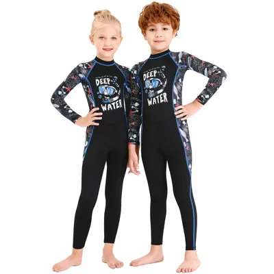 Kids Girls Boys Diving Suit Wetsuit Children For Keep Warm One-piece Long Sleeves UV Protection