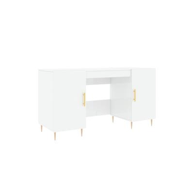 vidaXL Schreibtisch Hochglanz-Weiß 140x50x75 cm Holzwerkstoff Image