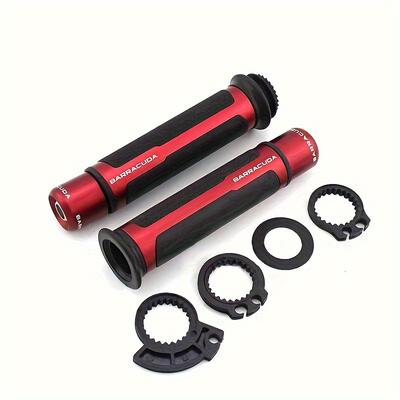 TEMU Motorcycle Handlebar Grips With End Plugs - Aluminum Alloy, Fits 22mm Diameter Bars