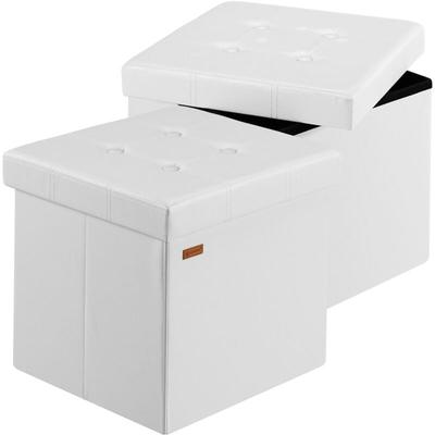 Casaria - Hocker mit Stauraum Faltbar Deckel Gepolstert 38x38cm Klein Schlafzimmer Wohnzimmer Flur Image