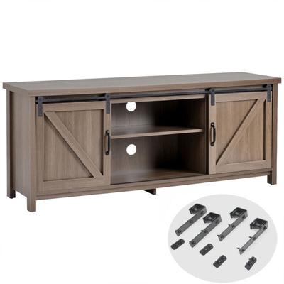 4.6FT/1.4M Mini Rail Porte Coulissante kit de Quincaillerie, Schiebetür Hardware Kit für TV-Möbel, Image